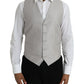 Dolce & Gabbana Light Gray Wool Formal Dress Waistcoat Vest