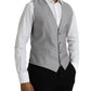 Dolce & Gabbana Light Gray Wool Formal Dress Waistcoat Vest