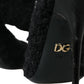 Dolce & Gabbana Black Stiletto Heels Mid Calf Boots Shoes