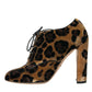 Dolce & Gabbana Brown Leopard Hair Lace Up Booties Shoes