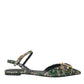 Dolce & Gabbana Multicolor Jacquard Crystal Slingback Sandals Shoes