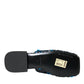 Dolce & Gabbana Blue Sequin Logo Slides Sandals Shoes