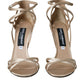 Dolce & Gabbana Beige Leather Strappy Heels Sandals Shoes