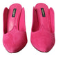 Dolce & Gabbana Fuchsia Suede Leather Mules Sandals Shoes