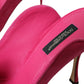 Dolce & Gabbana Fuchsia Suede Leather Mules Sandals Shoes