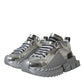 Dolce & Gabbana Silver Leather Super Queen Sneakers Shoes