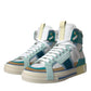 Dolce & Gabbana Multicolor Colorblock Leather High Top Sneakers Shoes