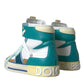 Dolce & Gabbana Multicolor Colorblock Leather High Top Sneakers Shoes