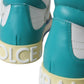 Dolce & Gabbana Multicolor Colorblock Leather High Top Sneakers Shoes