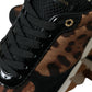 Dolce & Gabbana Black Brown Leopard Low Top Leather Sneaker Shoes