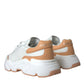 Dolce & Gabbana White Peach DAYMASTER Leather Sneakers Shoes