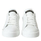 Dolce & Gabbana White Black Portofino Low Top Leather Sneakers Shoes