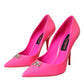 Dolce & Gabbana Neon Pink Leather Logo Pumps Heels Shoes