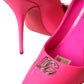 Dolce & Gabbana Neon Pink Leather Logo Pumps Heels Shoes