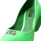 Dolce & Gabbana Neon Green Patent Leather Logo Pumps Shoes