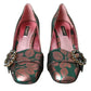 Dolce & Gabbana Multicolor Floral Jacquard Crystal Heels Pumps Shoes