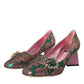 Dolce & Gabbana Multicolor Floral Jacquard Crystal Heels Pumps Shoes