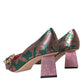 Dolce & Gabbana Multicolor Floral Jacquard Crystal Heels Pumps Shoes