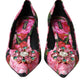 Dolce & Gabbana Multicolor Floral Brocade Crystal Heels Pumps Shoes