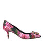 Dolce & Gabbana Multicolor Floral Brocade Crystal Heels Pumps Shoes