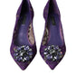 Dolce & Gabbana Purple Taormina Lace Crystal Heel Pumps Shoes