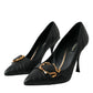 Dolce & Gabbana Black Devotion Leather Heels Pumps Shoes