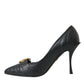 Dolce & Gabbana Black Devotion Leather Heels Pumps Shoes