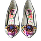 Dolce & Gabbana Multicolor Floral Leather Crystal Heels Pumps Shoes