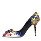 Dolce & Gabbana Multicolor Floral Leather Crystal Heels Pumps Shoes