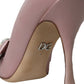 Dolce & Gabbana Pink Satin Crystal High Heels Pumps Shoes