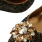 Dolce & Gabbana Gold Sequin Crystals Bellucci Heels Pumps Shoes