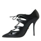 Dolce & Gabbana Black Python Leather Mary Jane Pumps Shoes