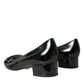 Dolce & Gabbana Black Patent Leather Block Heels Pumps Shoes