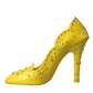 Dolce & Gabbana Yellow Crystal CINDERELLA Heels Pumps Shoes