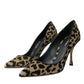 Dolce & Gabbana Black Gold Leopard Lurex Heels Pumps Shoes