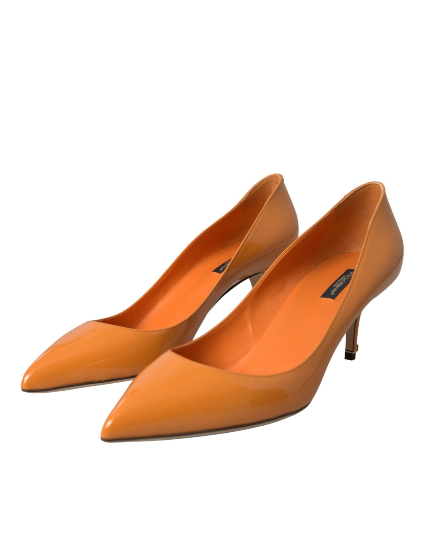 Dolce & Gabbana Orange Patent Leather Heels Pumps Shoes