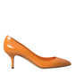 Dolce & Gabbana Orange Patent Leather Heels Pumps Shoes