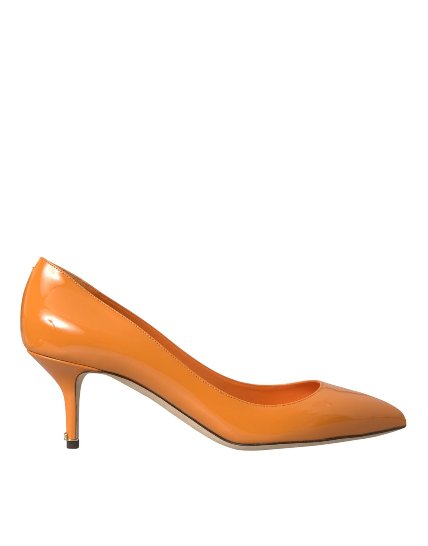 Dolce & Gabbana Orange Patent Leather Heels Pumps Shoes