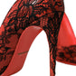 Dolce & Gabbana Orange Black Lace Leather Heels Pumps Shoes