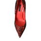 Dolce & Gabbana Orange Black Lace Leather Heels Pumps Shoes