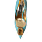 Dolce & Gabbana Blue Gold Leather Crystals Heels Pumps Shoes