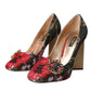 Dolce & Gabbana Multicolor Floral Jacquard Crystal Heels Pumps Shoes