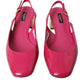 Dolce & Gabbana Pink Embellished Leather Slingback Shoes