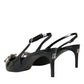 Dolce & Gabbana Black Patent Leather Crystal Slingback Shoes