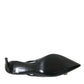 Dolce & Gabbana Black Patent Leather Crystal Slingback Shoes