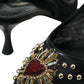 Dolce & Gabbana Black Mesh Embellished Heel Slingbacks Shoes