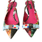 Dolce & Gabbana Multicolor Floral Patchwork Slingbacks Shoes