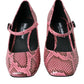 Dolce & Gabbana Pink Python Leather Mary Jane Heels Shoes