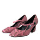 Dolce & Gabbana Pink Python Leather Mary Jane Heels Shoes