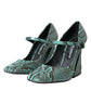 Dolce & Gabbana Aqua Python Leather Mary Jane Pumps Shoes